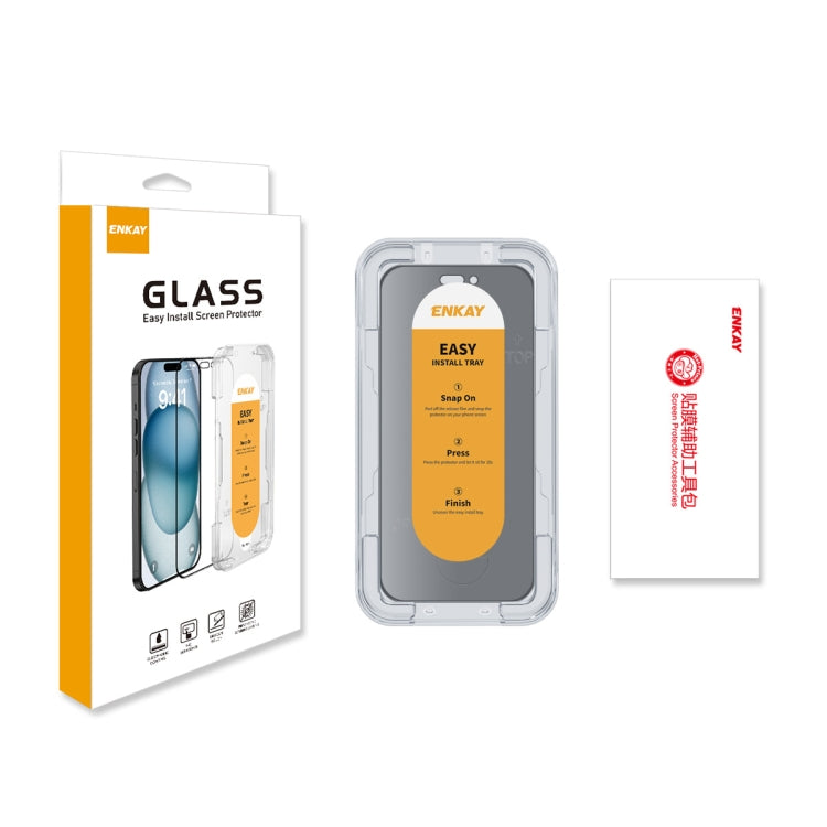 For iPhone 16 ENKAY Easy Install Anti-peeping Privacy Full Screen Tempered Glass Film - iPhone 16 Tempered Glass by ENKAY | Online Shopping UK | buy2fix