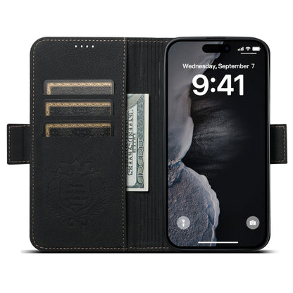 For iPhone 14 Pro SUTENI J07 Multifunctional Horizontal Flip Magsafe Leather Phone Case(Black) - iPhone 14 Pro Cases by Suteni | Online Shopping UK | buy2fix
