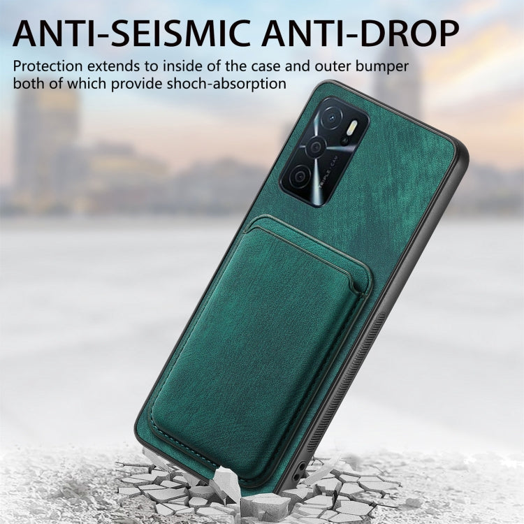 For OPPO A92S Retro Leather Card Bag Magnetic Phone Case(Green) - OPPO Cases by buy2fix | Online Shopping UK | buy2fix