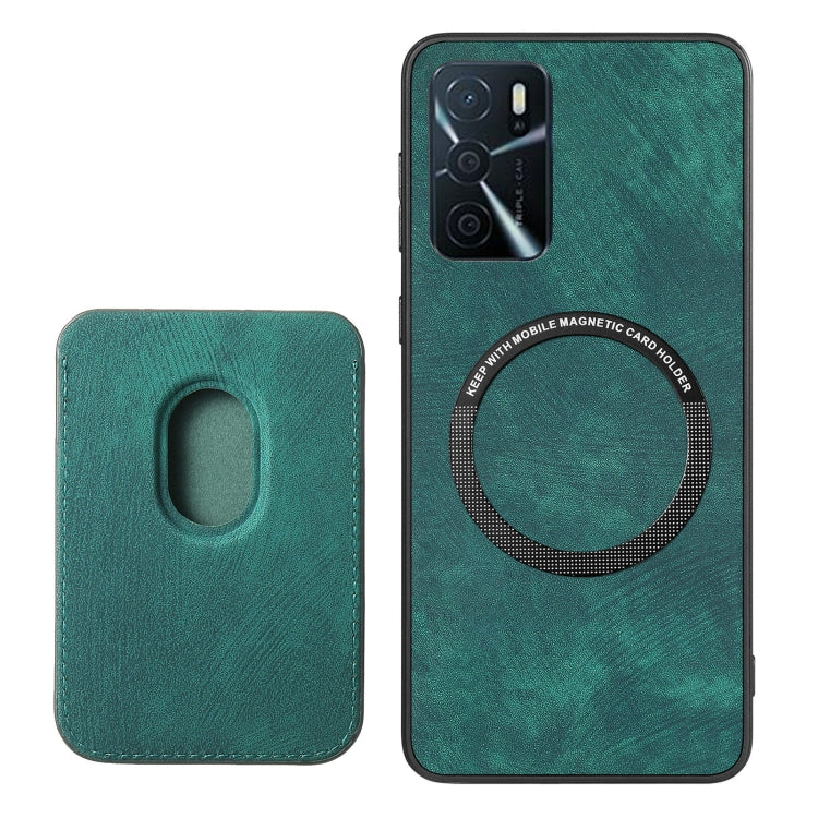 For OPPO A79 5G Retro Leather Card Bag Magnetic Phone Case(Green) - OPPO Cases by buy2fix | Online Shopping UK | buy2fix