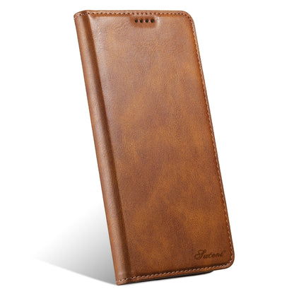 For Samsung Galaxy S24 Ultra 5G Suteni J02 Oil Wax Wallet Leather Phone Case(Brown) - Galaxy S24 Ultra 5G Cases by Suteni | Online Shopping UK | buy2fix