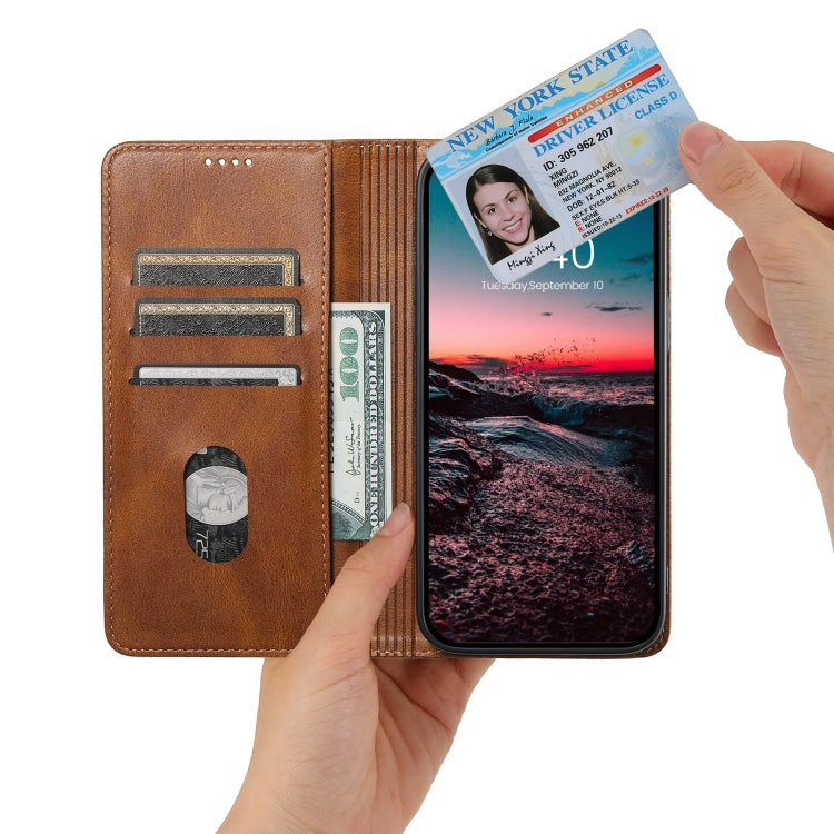 For Samsung Galaxy S24+ 5G Suteni J02 Oil Wax Wallet Leather Phone Case(Brown) - Galaxy S24+ 5G Cases by Suteni | Online Shopping UK | buy2fix