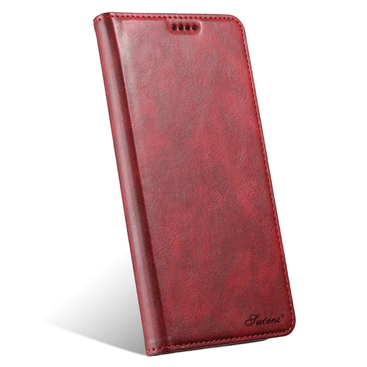 For Samsung Galaxy S23 Ultra 5G Suteni J02 Oil Wax Wallet Leather Phone Case(Red) - Galaxy S23 Ultra 5G Cases by Suteni | Online Shopping UK | buy2fix