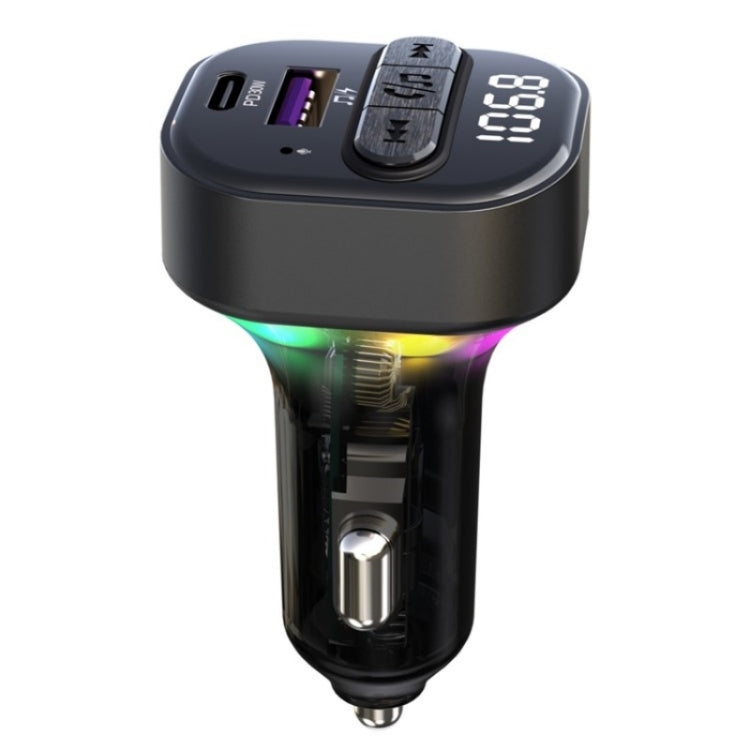 C50 Type-C + USB Car Charger Colorful Light Car Bluetooth Adapter FM Transmitter MP3 Player - Car Charger by buy2fix | Online Shopping UK | buy2fix