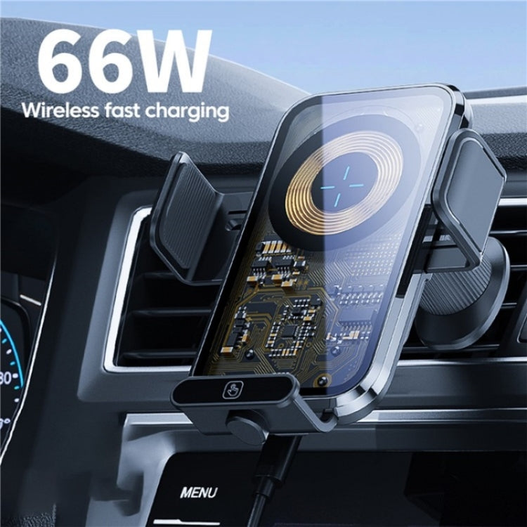 X11s 66W High Power Transparent Car Wireless Charger Phone Bracket(Silver) - Car Charger by buy2fix | Online Shopping UK | buy2fix