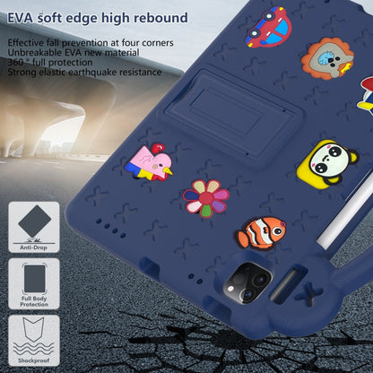 For iPad Air 11 2024 Handle Kickstand Children EVA Shockproof Tablet Case(Navy Blue) - iPad Air 11 2024 Cases by buy2fix | Online Shopping UK | buy2fix