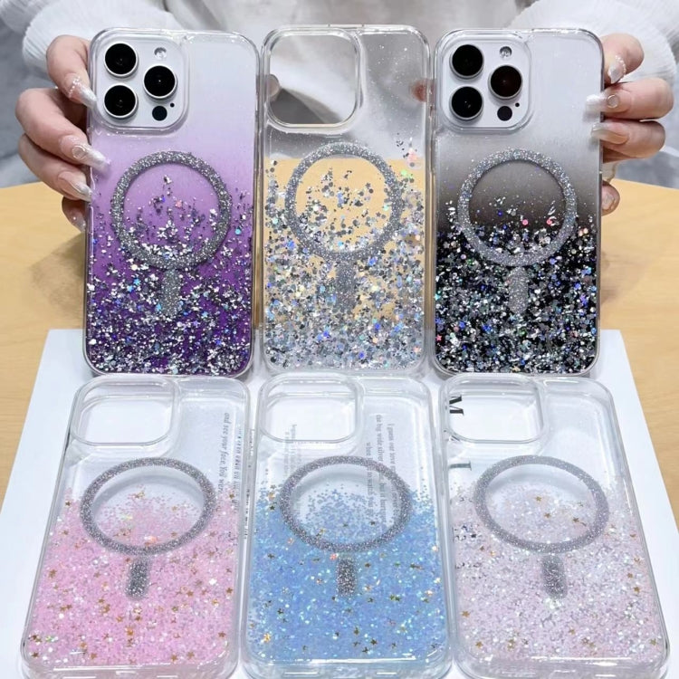 For iPhone 14 Pro Gradient Glitter MagSafe PC Hybrid TPU Phone Case(Gradient Silver) - iPhone 14 Pro Cases by buy2fix | Online Shopping UK | buy2fix