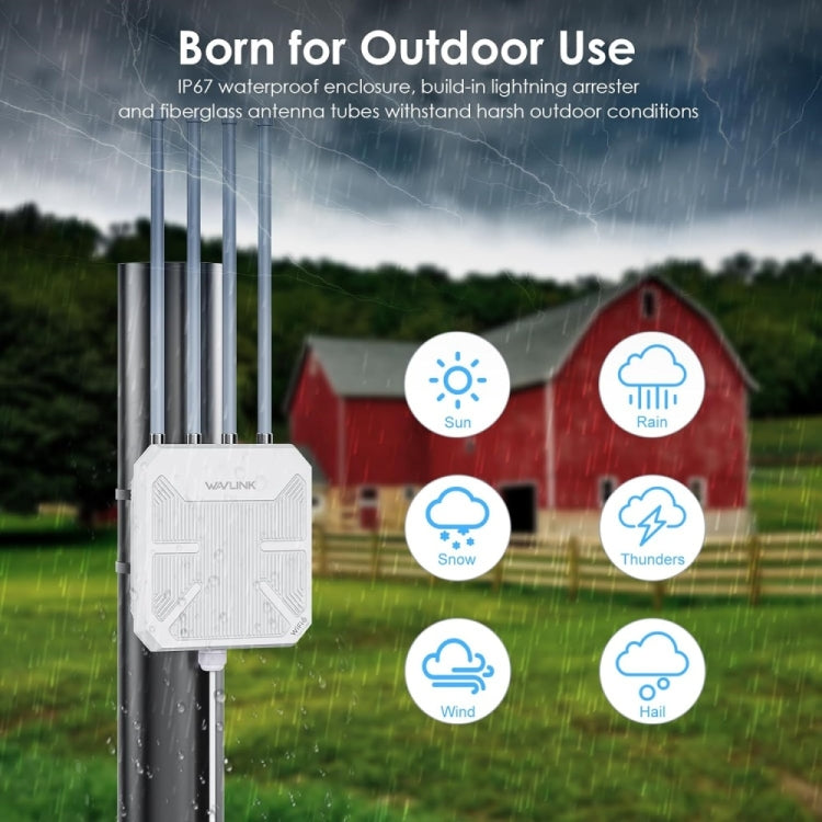 WAVLINK WN573HX3 AX3000 Waterproof Outdoor WiFi Wireless Outdoor Dual Band Router, Plug:AU Plug - Wireless Routers by WAVLINK | Online Shopping UK | buy2fix