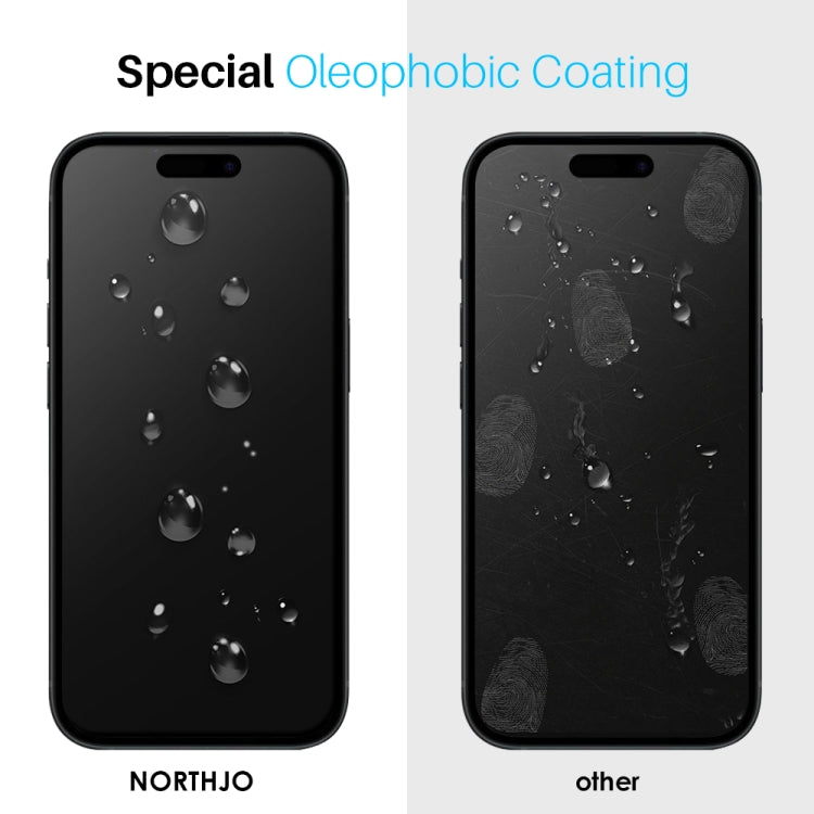 For iPhone 16 Pro NORTHJO 2pcs A++ Tempered Glass Film with Installation Frame - iPhone 16 Pro Tempered Glass by NORTHJO | Online Shopping UK | buy2fix