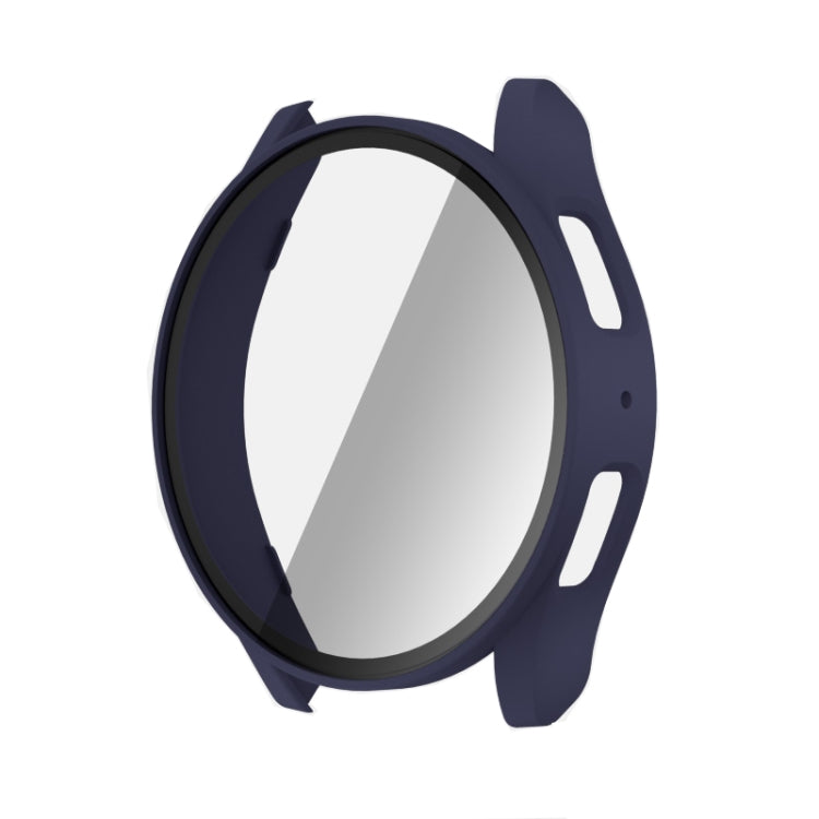 For Samsun Galaxy Watch 7 44mm PC + Tempered Film Integrated Watch Protective Case(Midnight blue) - Watch Cases by buy2fix | Online Shopping UK | buy2fix