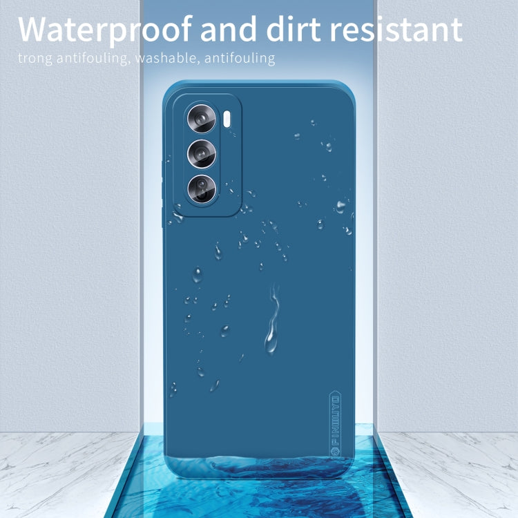 For OPPO Reno12 Global PINWUYO Sense Series Liquid Silicone TPU Phone Case(Blue) - Reno12 Cases by PINWUYO | Online Shopping UK | buy2fix