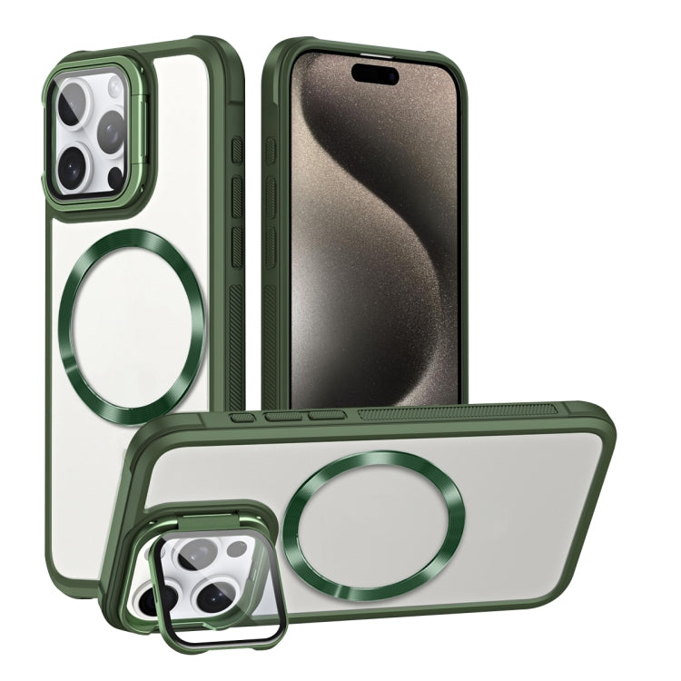 For iPhone 15 Pro Max Magsafe CD-grain Acrylic Hybrid TPU Phone Case(Green) - iPhone 15 Pro Max Cases by buy2fix | Online Shopping UK | buy2fix