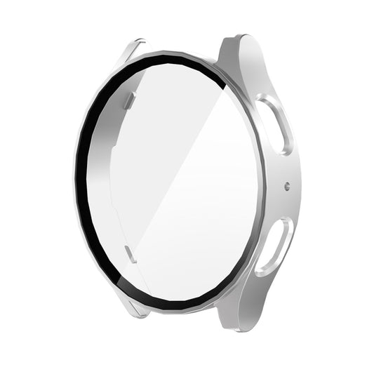 For Samsung Galaxy Watch7 44mm ENKAY Hat-Prince Full Coverage PC + Tempered Glass Film Integrated Watch Case(Silver) - Watch Cases by ENKAY | Online Shopping UK | buy2fix