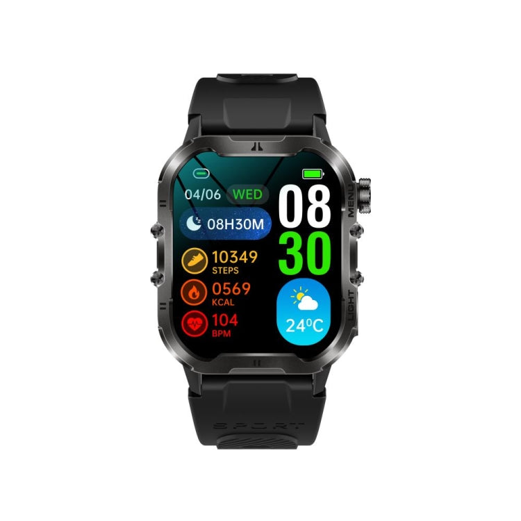 T26 1.96 inch Color Screen Smart Watch, Support Bluetooth Call / Health Monitoring(Black) - Smart Watches by buy2fix | Online Shopping UK | buy2fix