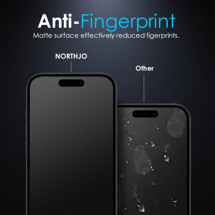 For iPhone 16 Pro Max NORTHJO Matte Silkscreen Anti-Fingerprint Tempered Glass Film - iPhone 16 Pro Max Tempered Glass by NORTHJO | Online Shopping UK | buy2fix