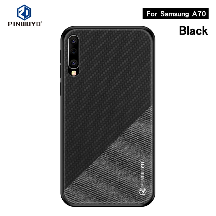 PINWUYO Honors Series Shockproof PC + TPU Protective Case for Galaxy A70(Black) - Galaxy Phone Cases by PINWUYO | Online Shopping UK | buy2fix