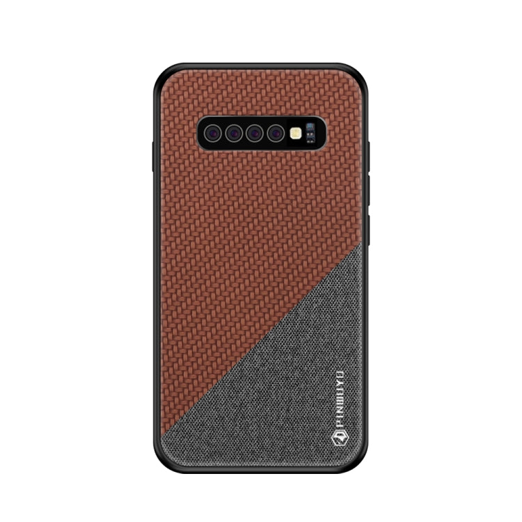 PINWUYO Honors Series Shockproof PC + TPU Protective Case for Galaxy S10 Plus(Brown) - Galaxy Phone Cases by PINWUYO | Online Shopping UK | buy2fix