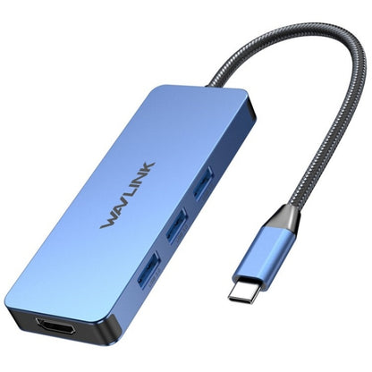 WAVLINK UHP3416 7-in-1 PD100W Charging SD / TF Card Reader 4K HD Type-C Docking Station(Blue) - USB HUB by WAVLINK | Online Shopping UK | buy2fix