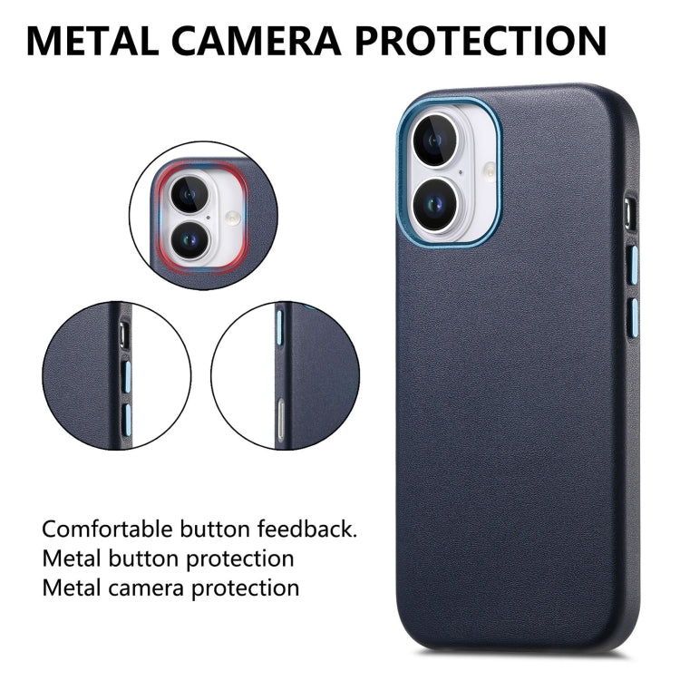 For iPhone 16 Pro Electroplated Metal Button Shockproof Phone Case(Dark Blue) - iPhone 16 Pro Cases by buy2fix | Online Shopping UK | buy2fix