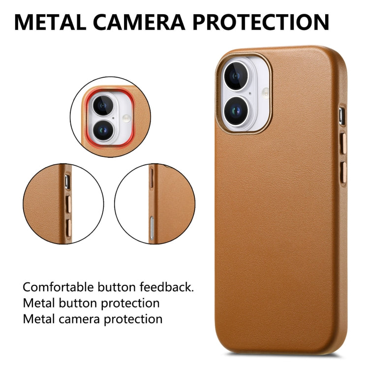 For iPhone 16 Pro Electroplated Metal Button Shockproof Phone Case(Brown) - iPhone 16 Pro Cases by buy2fix | Online Shopping UK | buy2fix