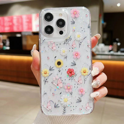 For iPhone 16 Pro Spring Garden Epoxy TPU Phone Case(F01 Love of Butterfly) - iPhone 16 Pro Cases by buy2fix | Online Shopping UK | buy2fix