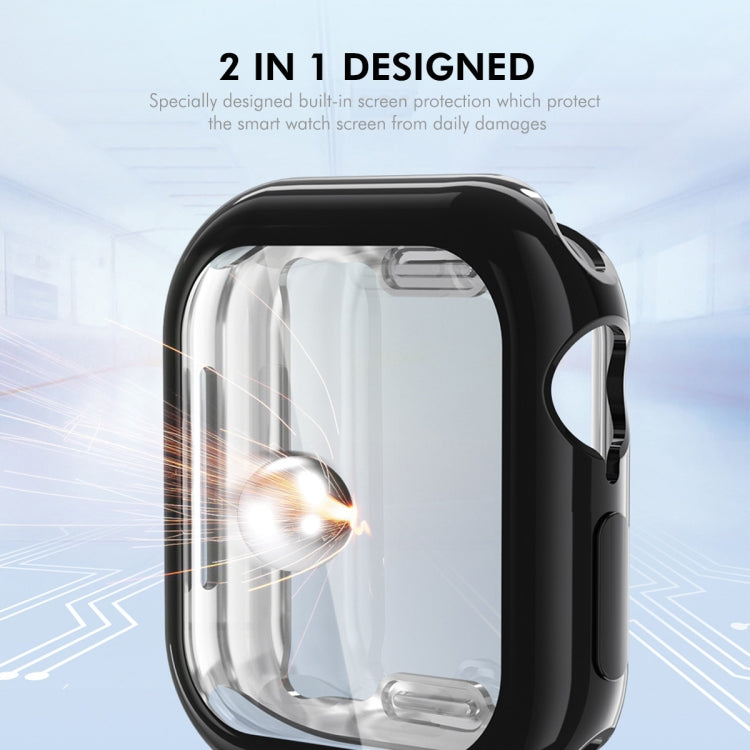 For Apple Watch Series 10 46mm ENKAY Hat-Prince Electroplated Soft TPU Case with Screen Film(Transparent) - Watch Cases by ENKAY | Online Shopping UK | buy2fix