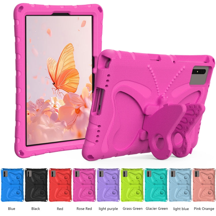 For Lenovo Tab M11 / Xiaoxin Pad 11 2024 Butterfly Bracket EVA Shockproof Tablet Case(RoseRed) - Lenovo by buy2fix | Online Shopping UK | buy2fix