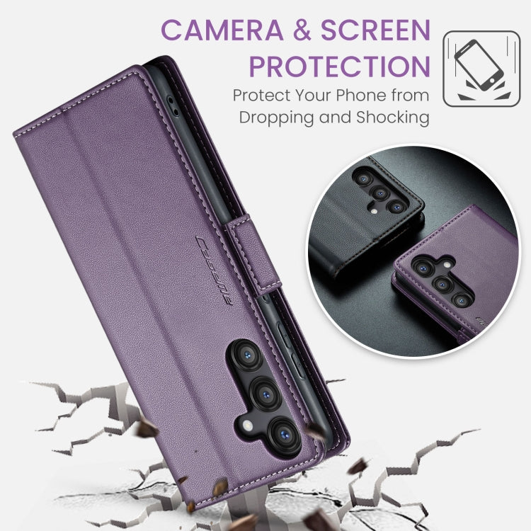 For Samsung Galaxy S24 FE 5G CaseMe 023 Butterfly Buckle Litchi Texture RFID Anti-theft Leather Phone Case(Purple) - Galaxy S24 FE 5G Cases by CaseMe | Online Shopping UK | buy2fix