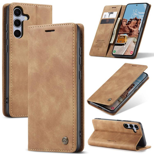 For Samsung Galaxy S25+ 5G CaseMe 013 Multifunctional Horizontal Flip Leather Phone Case(Brown) - Galaxy S25+ 5G Cases by CaseMe | Online Shopping UK | buy2fix