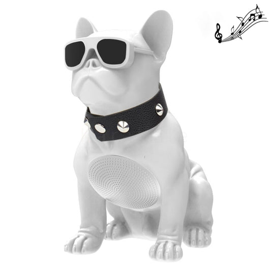 CH-M10 Bulldog Shape Stereo Wireless Bluetooth Speaker, Support TF Card / U Disk / FM(White) - Desktop Speaker by buy2fix | Online Shopping UK | buy2fix