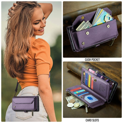 For Samsung Galaxy A16 5G CaseMe C36 Card Slots Zipper Wallet RFID Anti-theft Leather Phone Case(Purple) - Galaxy Phone Cases by CaseMe | Online Shopping UK | buy2fix