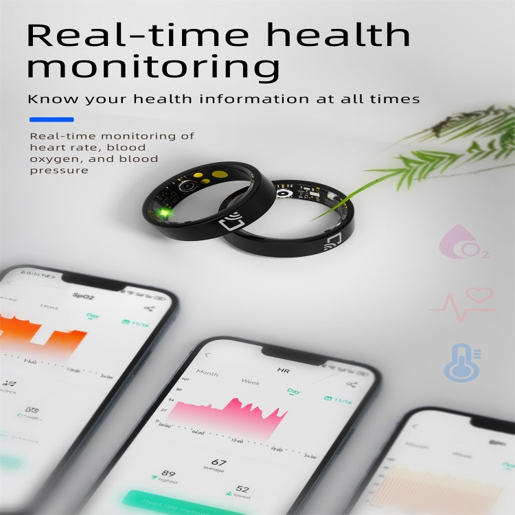 R20 SIZE 9 Smart Ring, Support Heart Rate / Blood Oxygen / Sleep Monitoring / Multiple Sports Modes(Black) - Smart Rings / Smart Telephones by buy2fix | Online Shopping UK | buy2fix