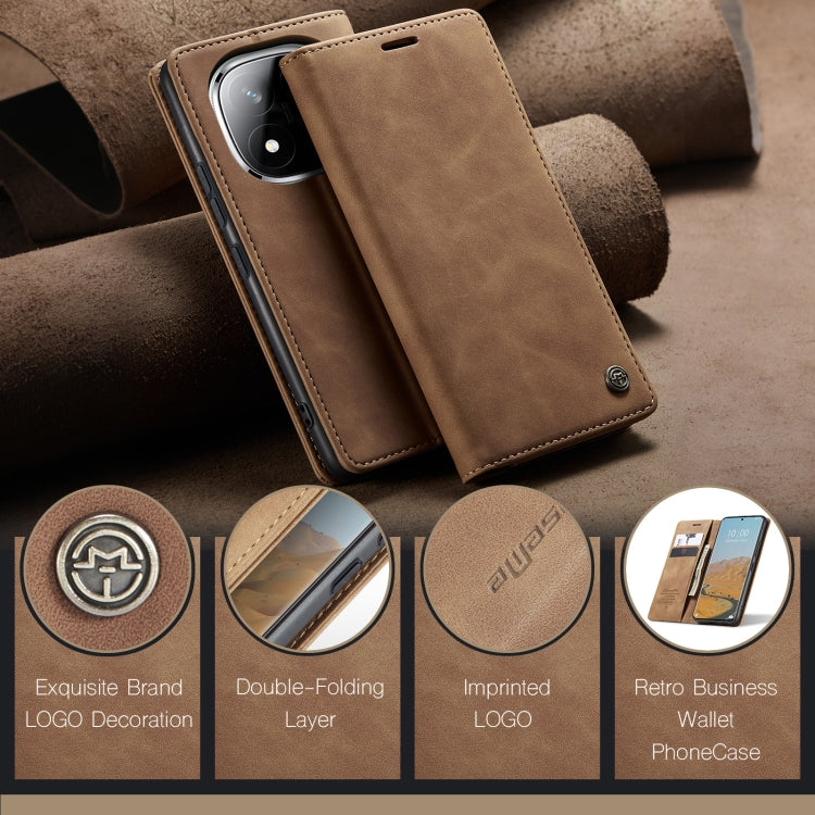 For Redmi Note 14 Pro 5G CaseMe 013 Multifunctional Horizontal Flip Leather Phone Case(Brown) - Note 14 Pro Cases by CaseMe | Online Shopping UK | buy2fix