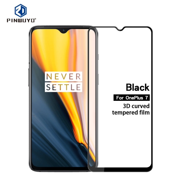 PINWUYO 9H 3D Curved Tempered Glass Film for OnePlus 7(black) - OnePlus Tempered Glass by PINWUYO | Online Shopping UK | buy2fix