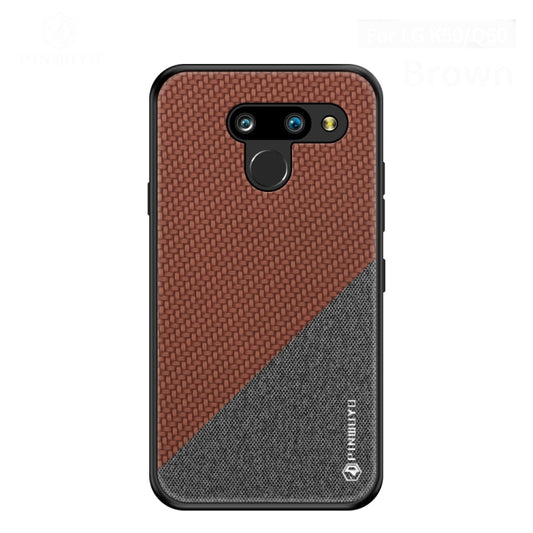 PINWUYO Hong Series Anti-fall TPU+ Chemical Fiber Cloth Protective Cover for LG K50 / Q60(Brown) - LG by PINWUYO | Online Shopping UK | buy2fix