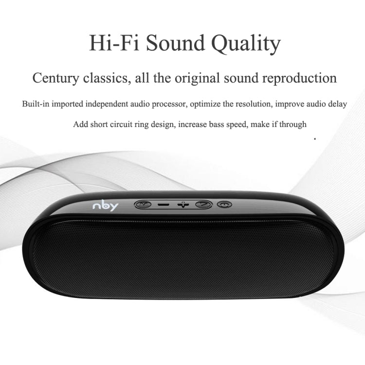 NBY 4070 Portable Bluetooth Speaker 3D Stereo Sound Surround Speakers, Support FM, TF, AUX, U-disk(Black) - Desktop Speaker by NBY | Online Shopping UK | buy2fix