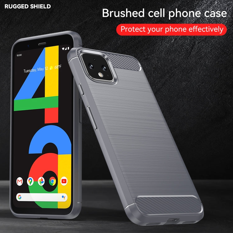 For Google Pixel 4a Brushed Texture Carbon Fiber Shockproof TPU Case (Grey) - Google Cases by buy2fix | Online Shopping UK | buy2fix