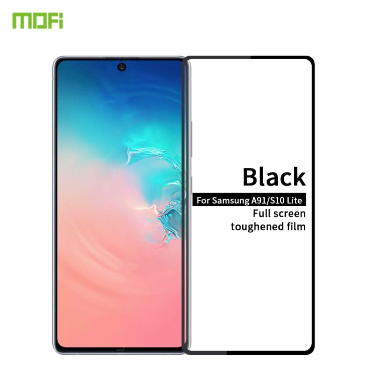 For Galaxy A91 / S10 Lite MOFI 9H 2.5D Full Screen Tempered Glass Film(Black) - Galaxy Tempered Glass by MOFI | Online Shopping UK | buy2fix