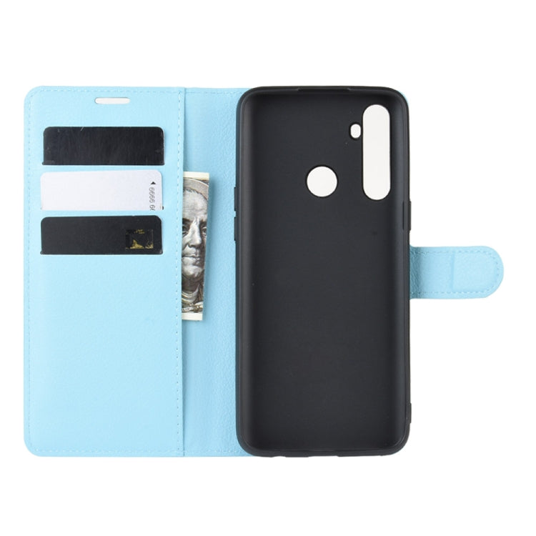 For OPPO Realme C3 (3 Cameras) Litchi Texture Horizontal Flip Protective Case with Holder & Card Slots & Wallet(Blue) - Realme Cases by buy2fix | Online Shopping UK | buy2fix