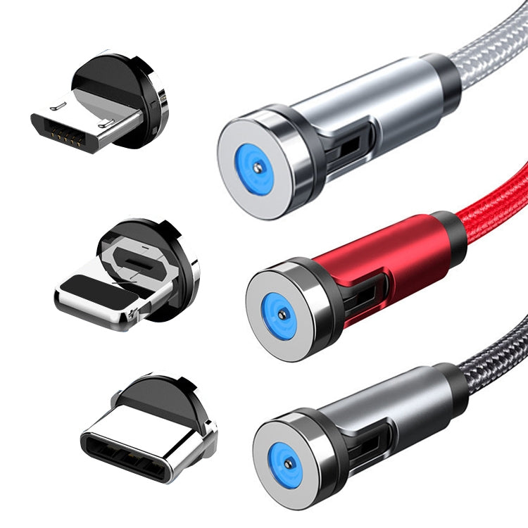 CC56 8 Pin + Type-C/USB-C + Micro USB Magnetic Interface Dust Plug Rotating Data Charging Cable, Cbale Length: 2m(Red) - Charging Cable & Head by buy2fix | Online Shopping UK | buy2fix