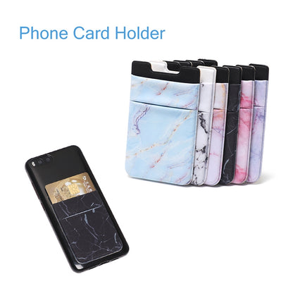 Marble Pattern Road Stretch Phone Back Plastic Card Holder Sticky Phone Clip(Red) - Card & Passport Bags by buy2fix | Online Shopping UK | buy2fix