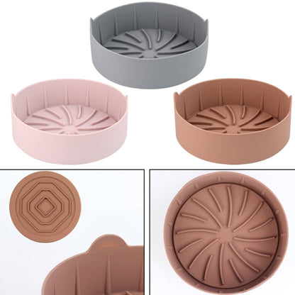 Air Fryer Silicone Grill Pan Accessories, Size: Round 22 cm(Pink) - Baking mat & Bakewares by buy2fix | Online Shopping UK | buy2fix