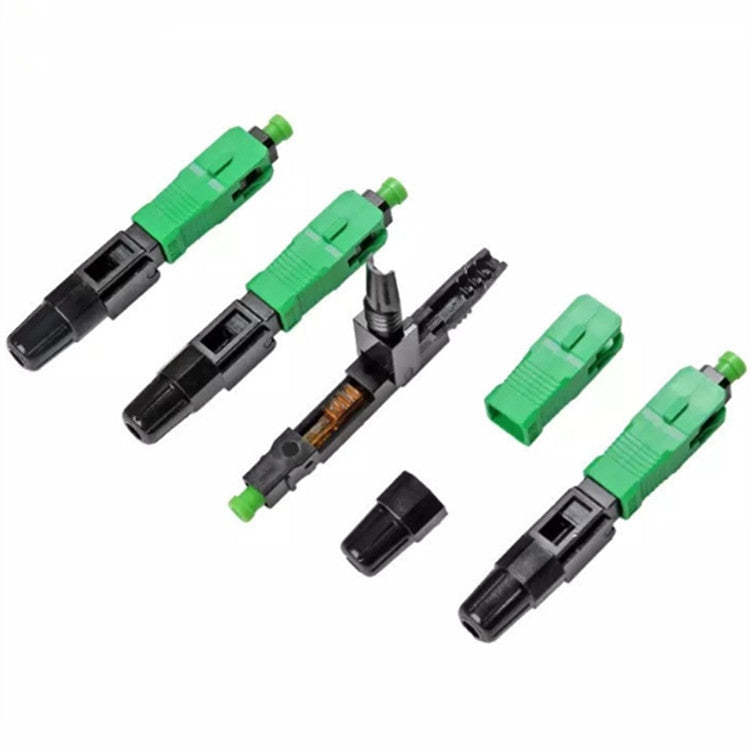 10 PCS FTTH SC APC Single-Mode Fiber Optic Quick Connector(Green) - Adapter by buy2fix | Online Shopping UK | buy2fix