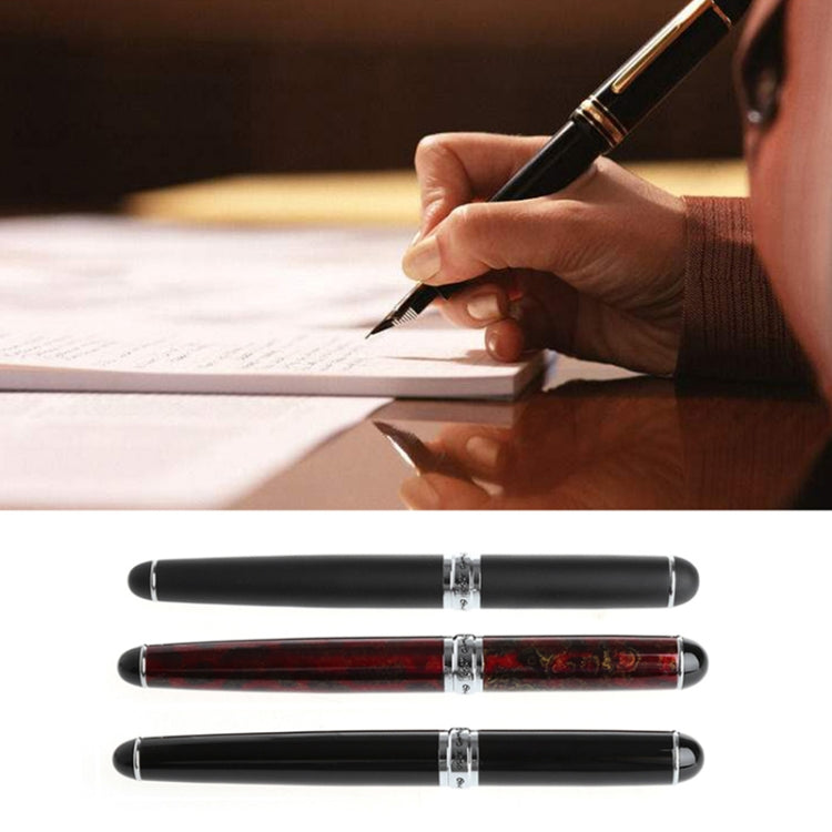 X750 Stationery Stainless Steel Fountain Pen Medium Nib Ink Pens School Oiifice Gift, Nib Size:0.5mm(Fluorescent Black) - Fountain Pens by buy2fix | Online Shopping UK | buy2fix