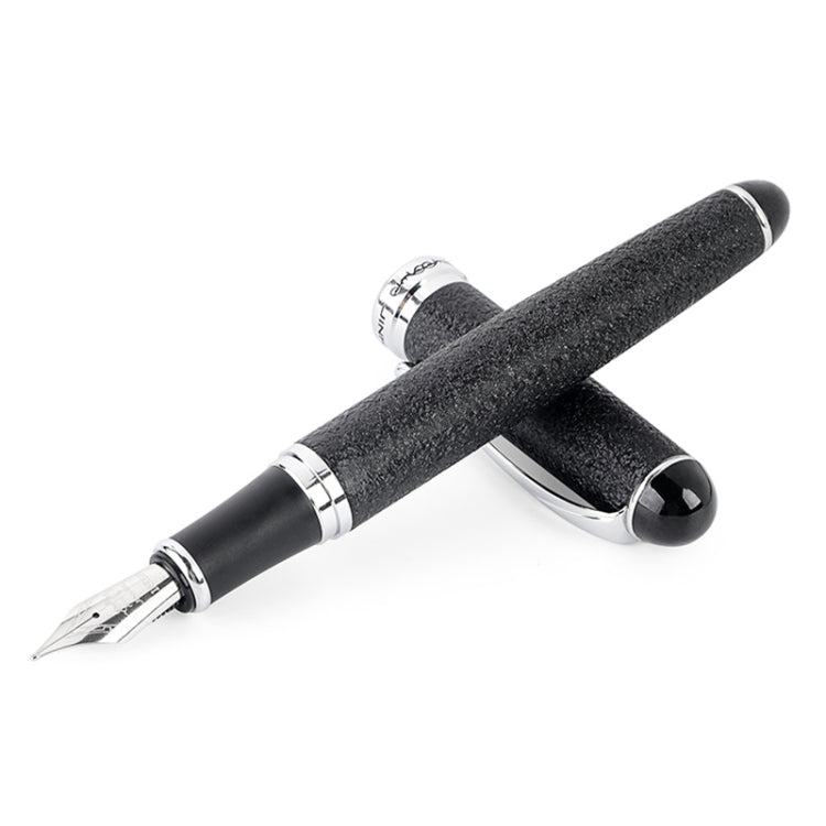 X750 Stationery Stainless Steel Fountain Pen Medium Nib Ink Pens School Oiifice Gift, Nib Size:0.5mm(Black Pattern) - Fountain Pens by buy2fix | Online Shopping UK | buy2fix