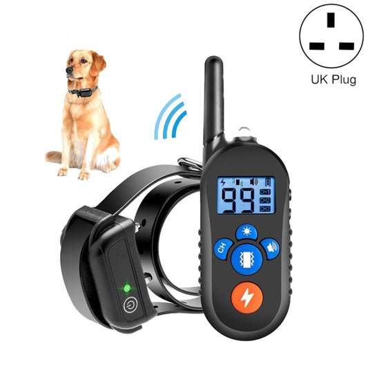 800m Remote Control Electric Shock Bark Stopper Vibration Warning Pet Supplies Electronic Waterproof Collar Dog Training Device, Style:556-1(UK Plug) - Training Aids by buy2fix | Online Shopping UK | buy2fix