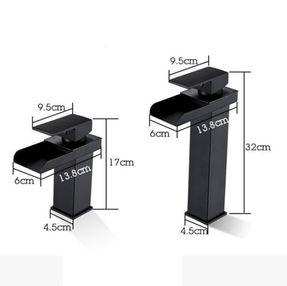 Bathroom Wide Mouth Faucet Square Sink Single Hole Basin Faucet, Specification: HT-Z6010 Short Type - Faucets & Accessories by buy2fix | Online Shopping UK | buy2fix