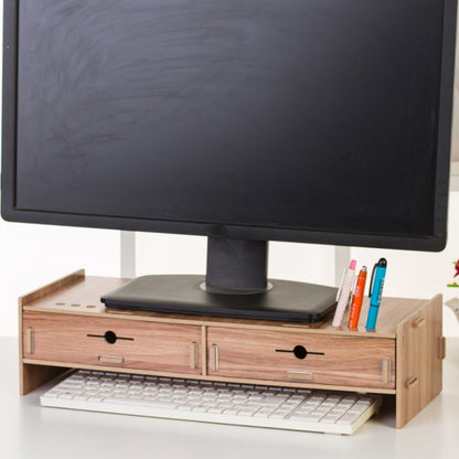 LCD Monitor Increase Rack Wooden Keyboard Rack Desktop Storage Rack Shelf(Sakuragi) - Shelf & Hooks by buy2fix | Online Shopping UK | buy2fix