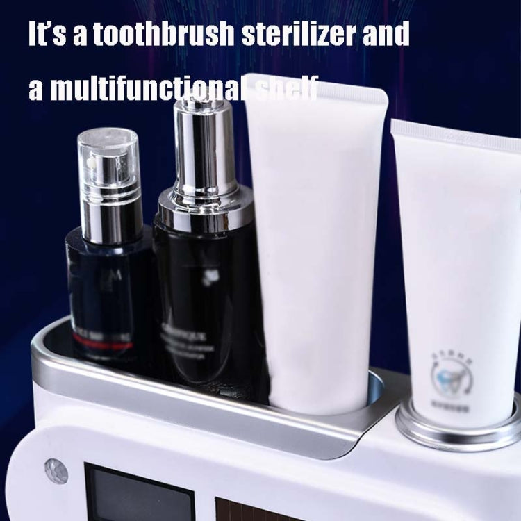 Smart UV Toothbrush Sterilizer Punch-Free Sterilization Wall Mounted Toothbrush Holder Set, Specification: Disinfection(Platinum) - Toothbrush Sanitizer by buy2fix | Online Shopping UK | buy2fix