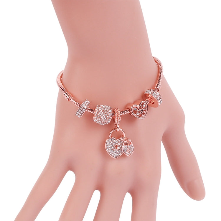 SL124 18cm Women Rose Gold Beaded Bracelet - Bracelets by buy2fix | Online Shopping UK | buy2fix